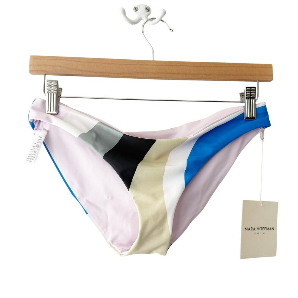 Mara Hoffman Zoa Striped Sage Multicolor Bikini Bottoms Small